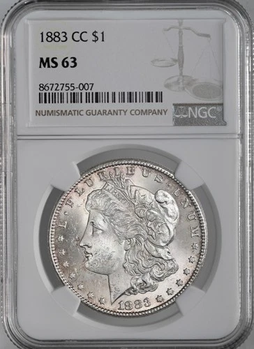 1883-CC  $1  MORGAN SILVER DOLLAR  "CARSON CITY"  NGC MS63  #8672755-007