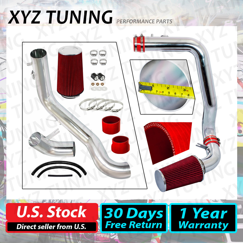 3.25" RED Cold Air Intake + Filter For 08-12 Accord / Crosstour 3.5L V6