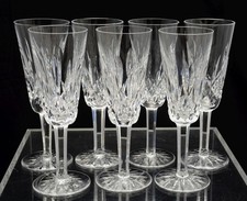 Set of 7 Waterford Cut Crystal Lismore 7 1/4 Inch Fluted Champagne Glasses