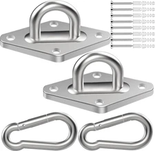 Hammock Hooks 2 Pack, Heavy Duty Hammock Hanging Kit, M8 304 Stainless Steel Pad