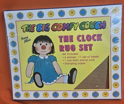 The Big Comfy Couch Clock Rug Set Stamps & Pad Molly Loonette Vintage New Sealed