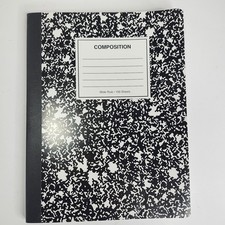 Vtg Composition Book, 7-1/2" x 9-3/4", 100 Sheets-Wide Ruled School Office