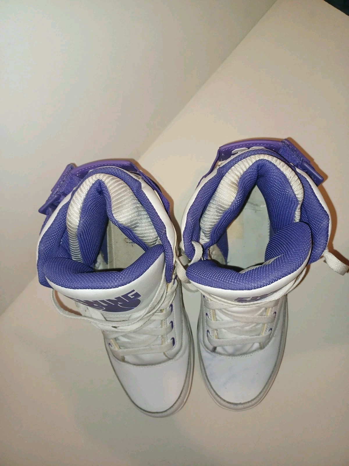 RARE New York Knicks Patrick Ewing 33 Hi White Purple Mens Basketball Sneakers 9 image 4