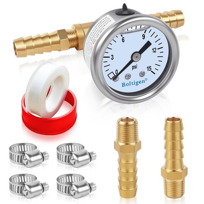 #ad quot;Fuel Pressure Gauge 0 15psi Fuel Pressure Gauge Kit Glycerin Filled Fuel Pres.. $33.99