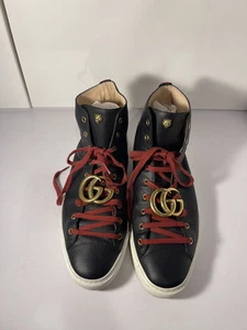 BASKETS GUCCI HIGH TOP GG ~ NOIR ~ HOMME ~ GUCCI ~ NEUVES DANS LEUR BOÎTE. Taille 12