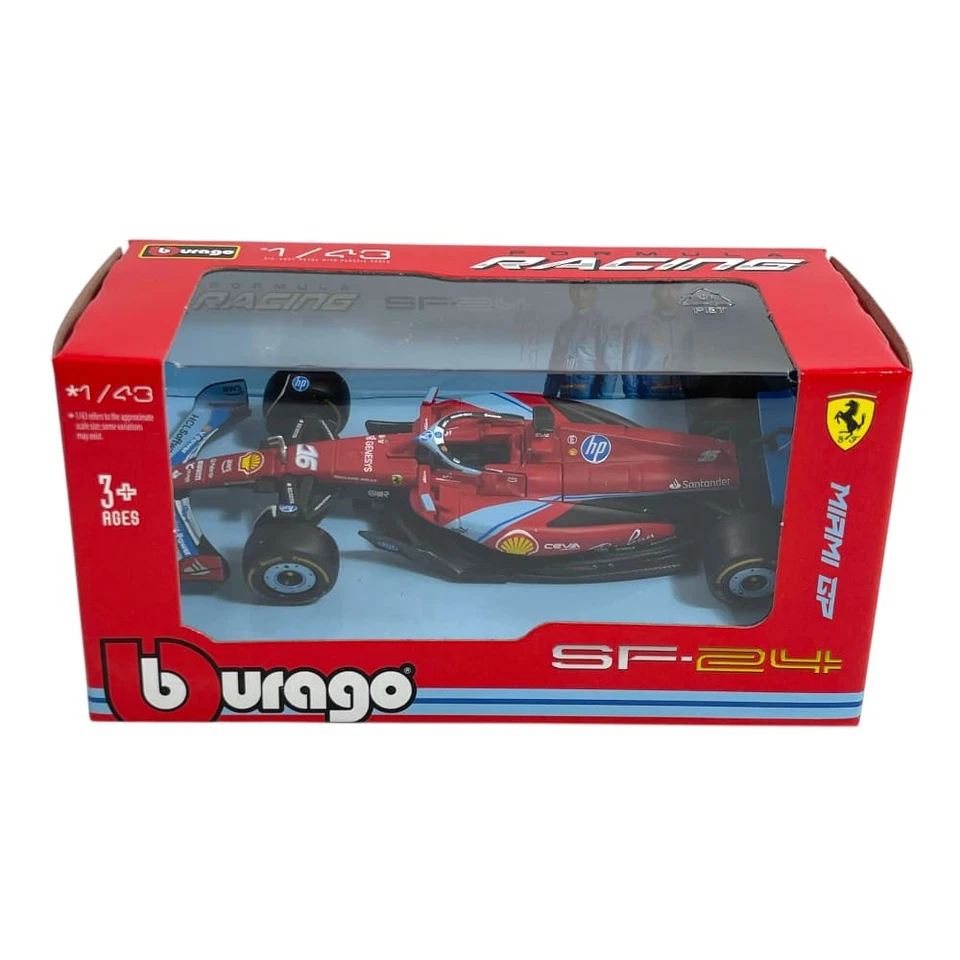 Modellino F1 BBurago Race&Play 1/43 Ferrari SF-24 Miami GP 2024 #16 C. Leclerc - Immagine 4 di 4