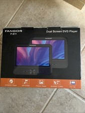 Fangor F-611 Black Remote Control Dual Screen DVD Player With User Manual