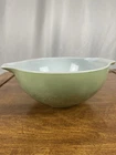 Super Rare PYREX 443 Green Cinderella Mixing Bowl Gold Floral Pattern Made