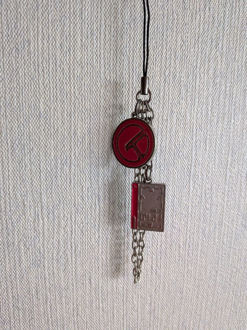 Kamen Rider DenO Strap Red Charm, Silver Chain, Metal, MINT