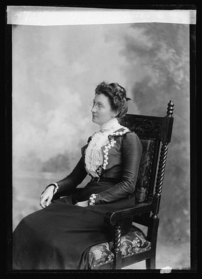 Photo:Dunning M E Portrait Woman in Victorian Dress Seated Studio Photo