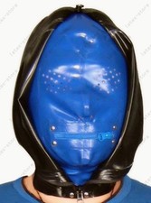 Latex Gummi 2 layers zipper mouth nose fly-eyes holes Mask Hood customized 230
