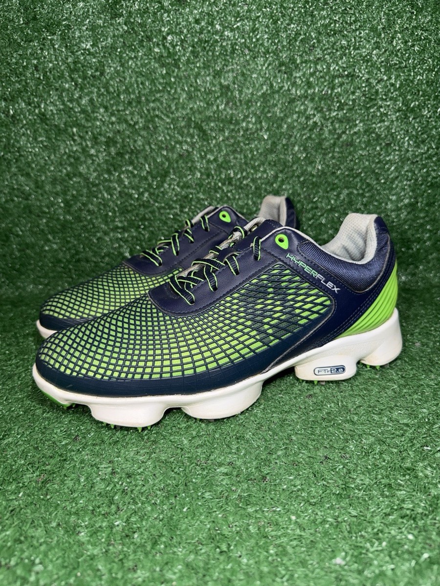 TOPFLIGHT フットサルシューズ 黒/青/緑 Footjoy Hyperflex FTF 2.0 Mens Size 8 Golf Shoes Blue Green Sport