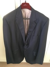 Mens Crombie 2 Piece Suit, Size 44R, Blue (Good Condition)