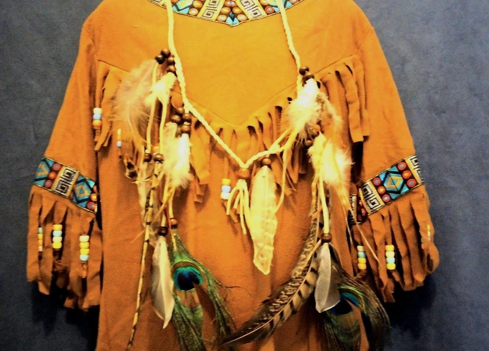 Native American Style Dress Costume / Necklace M/L 8-10 Halloween Wild West - Image 4 of 4