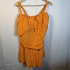 Swimsuits For All Swimdress Women 18 Plus Orange Removable Straps Vacation P1