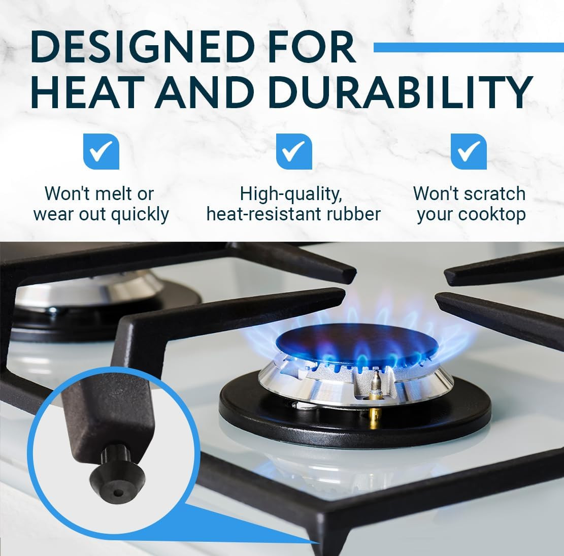 20-Pack Rubber Feet for Stove Grates - Compatible with Viking Range Models DVGSU