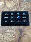 Vintage To Now ’Lot Of  12 925 Sterling Silver  Rings And Displays