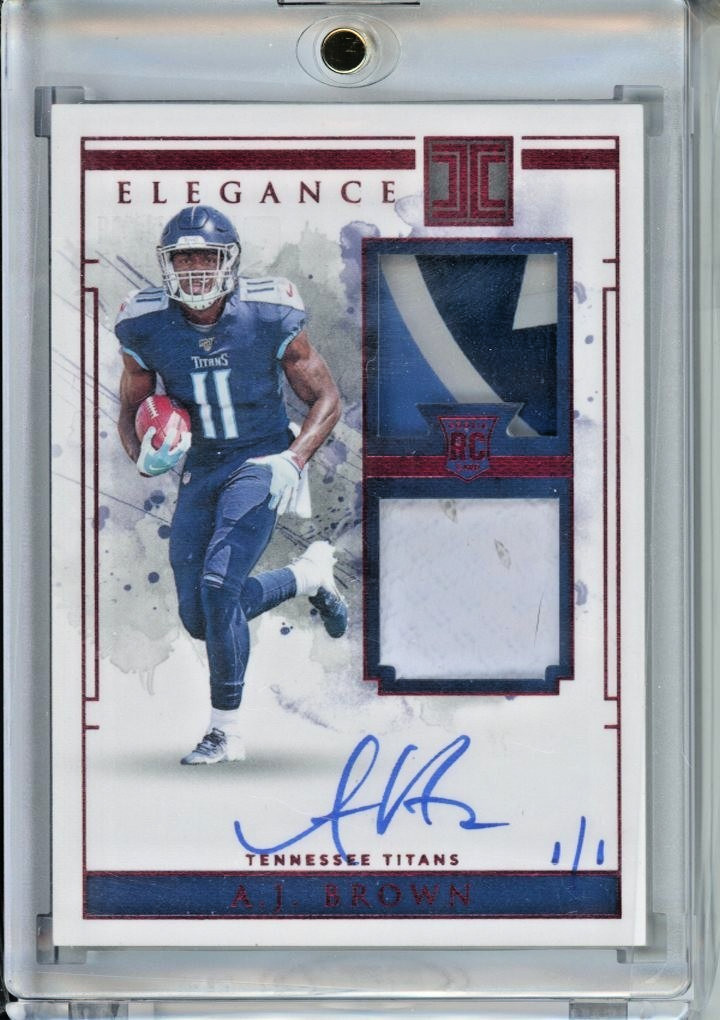 2019 Impeccable AJ Brown ROOKIE AUTO Dual Patch Player Worn  1/1 🔥 One Of One