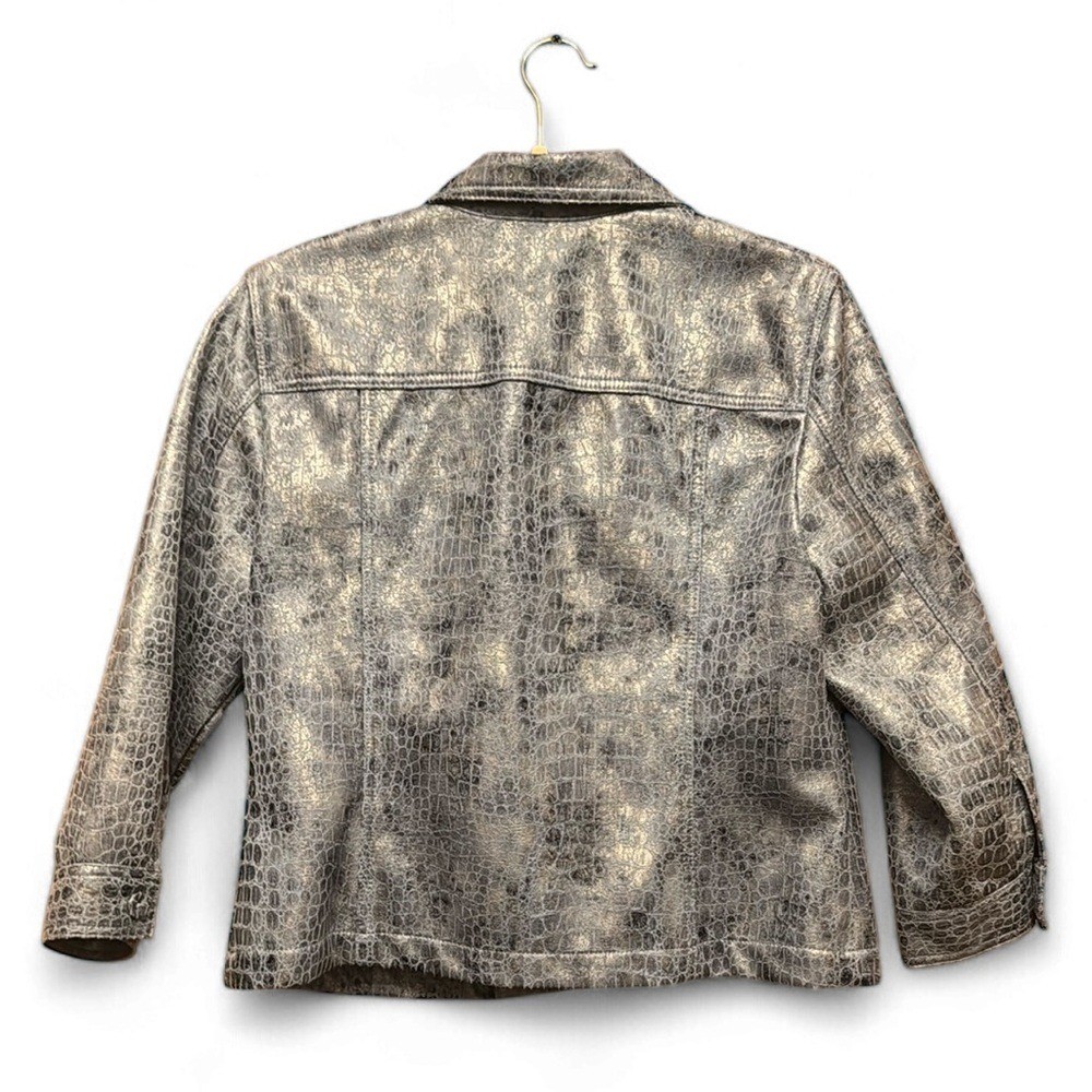 Ruby Rd. Metallic Croc-Embossed Jacket - image 2