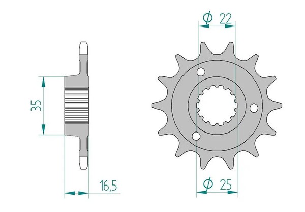 Ritzel 14-ZäHne 525-Teilung FüR Ducati Monster 1100 Evo ABS Bj. 2012-2013-image