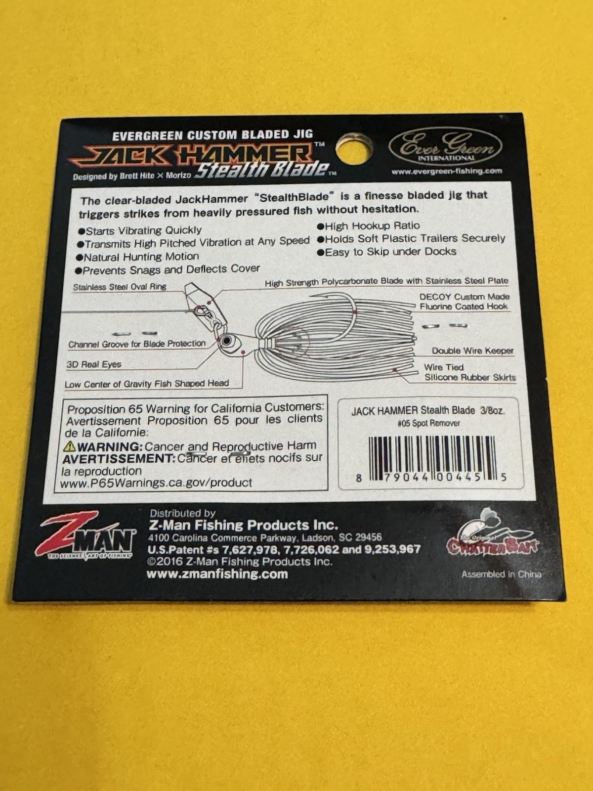 Z-man Stealth Blade Jackhammer Chatterbait 3/8oz Spot Remover - Image 3