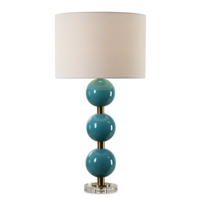 Uttermost 30362-1 Palawan Blue Ceramic Spheres Table Lamp 17x31.25