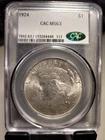 1924 Peace Dollar CAC MS63