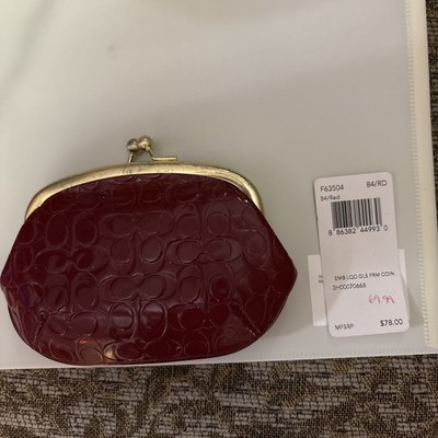 Vintage Coach Red kisslock card case coin Women's Wallet | eBay