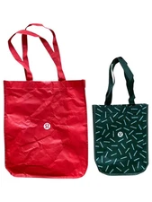 Lululemon Reusable Bag Set of 2 Small + Medium 11x9” 14x16” Tote Shopper