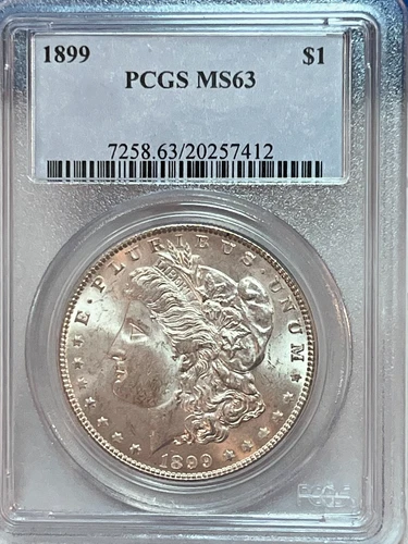 1899 Morgan Silver Dollar PCGS MS63 Cert# 20257412