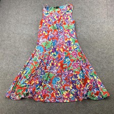 Lauren Ralph Lauren Dress Womens Medium Multicolor Floral Paisley Sleeveless