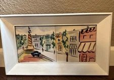 JARU CALIFORNIA WALL TILES Signed MID CENTURY MODERN PARIS CAFE SET Framed