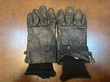 Vintage Light Duty Leather Gloves Sz 5 Black Military Nationwide Glove Co W/inse