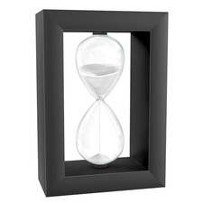 60 Minute Sand Hourglass Timer, Modern Wood 60 Min Sand Watch, 60 minute White