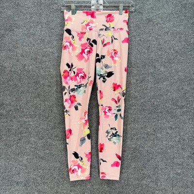 Athleta Elation 7/8 Tight Leggings Women Small Pink Floral High Rise Yoga