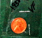 1938 LINCOLN WHEAT-BACK PENNY - GRADES "VERY FINE"