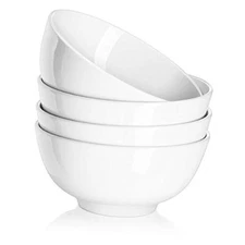 22 OZ White Ceramic Bowls Set of 4 - Perfect for Soup Bowls for Kitchen, 