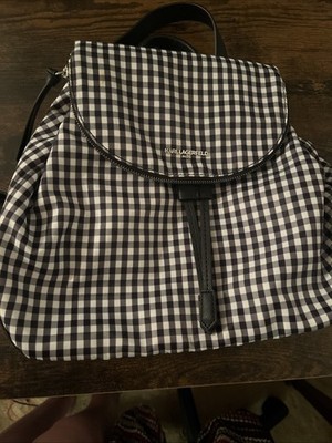 Karl Lagerfeld Paris, Designer Black-White Gingham Check Backpack NWOT