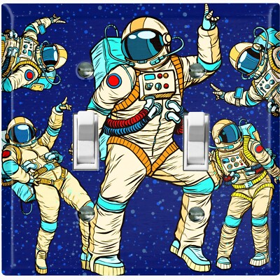 Metal Light Switch Cover Wall Plate Space Disco Astronaut