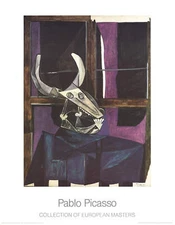 PABLO PICASSO Crane de Boeuf 35.5" x 27.5" Poster 1989 Cubism Purple, Brown Skul