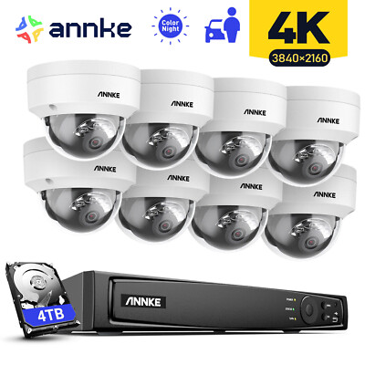 ANNKE 8MP POE Überwachungskamera Set 12MP NVR Farbnacht Mit Audio Fernzugriff 