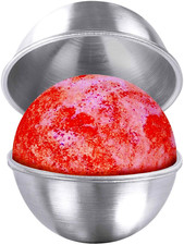 Bath Bomb Mold Heavy-Duty Stainless Steel 2.5" inch Ball - 2 Half Sphere Molds