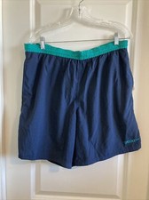 VTG Deadstock Taiwan Speedo Speedo Swim Trunks Shorts Green Navy Large Mesh Line