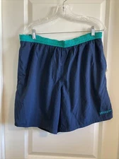 VTG Deadstock Taiwan Speedo Speedo Swim Trunks Shorts Green Navy Large Mesh Line