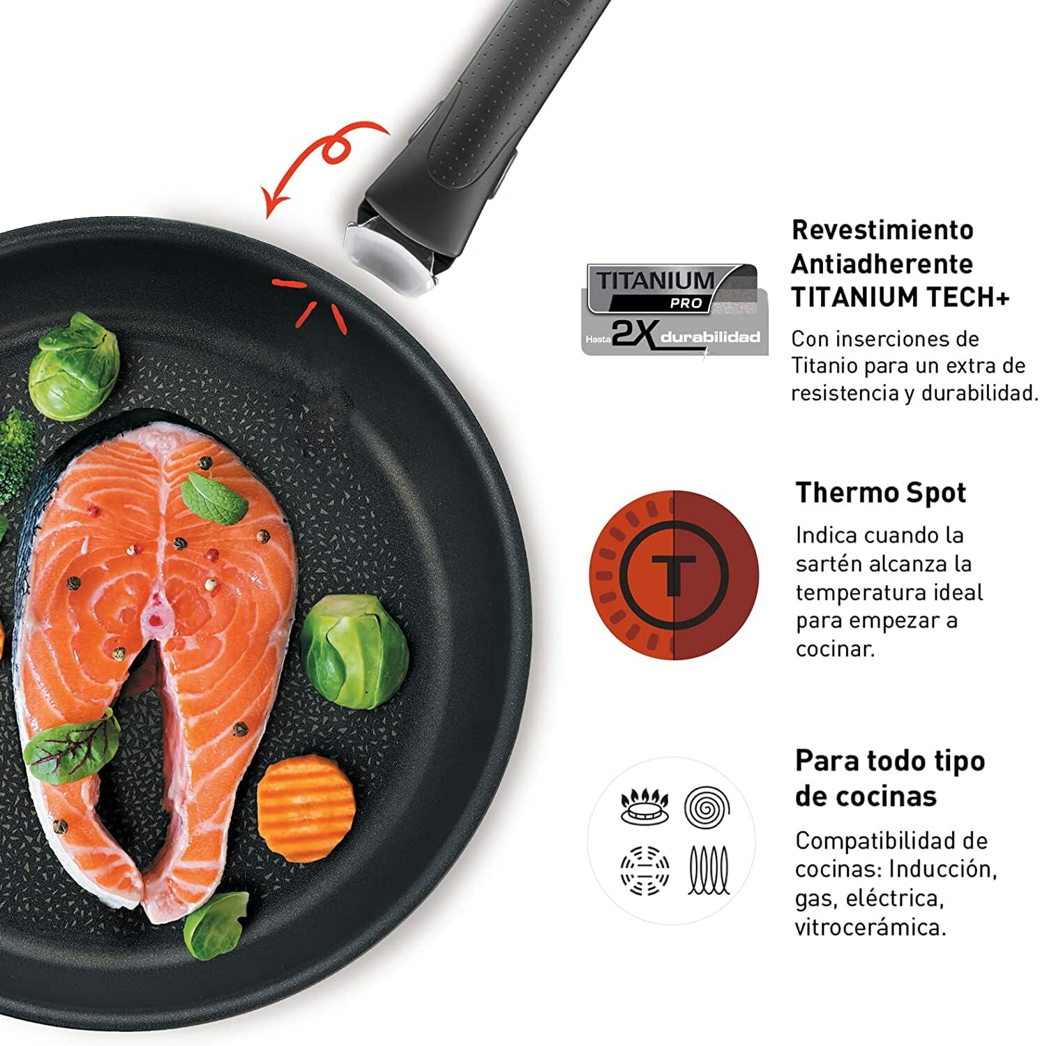 TEFAL INGENIO EXPERTISE FRYPAN HIGH QUALITY COOKING OPTIONAL REMOVABLE HANDLE-image