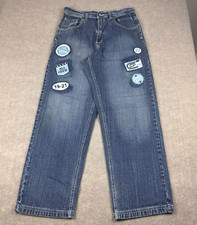 Vintage South Pole Baggy Wide Leg Jeans Mens 34X33 All Crew Patches Y2K Hip Hop