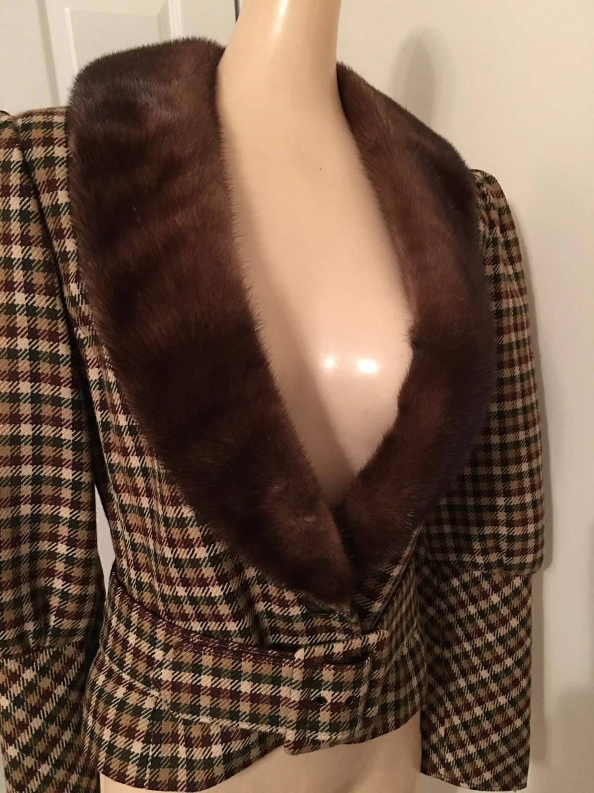 Giacca donna Valentino marrone bordo pelliccia taglia 8