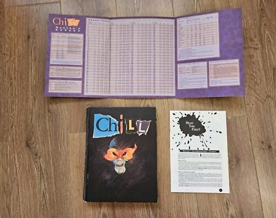 Chill Horror Roleplaying Game 1990 Hardback Book Masters Screen Insert