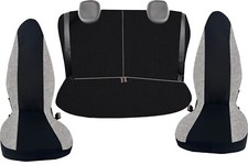 coprisedili per aygo in cotone grigio/nero, su misura- made in italy