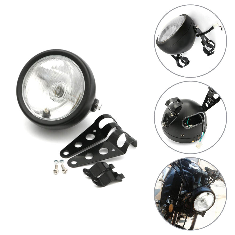Universal 6 inch Motorcycle Motorbike Headlight Front Light Headlamp + Bracket